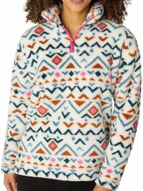 Eddie Bauer Ladies’ Plush 1/4 Zip Aztec Print Size Medium